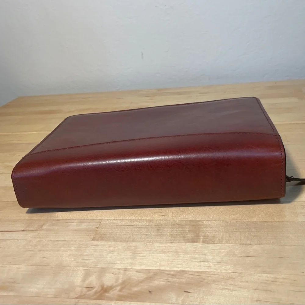 Scully Vintage Burgundy Leather 3 Rings Binder/Planner